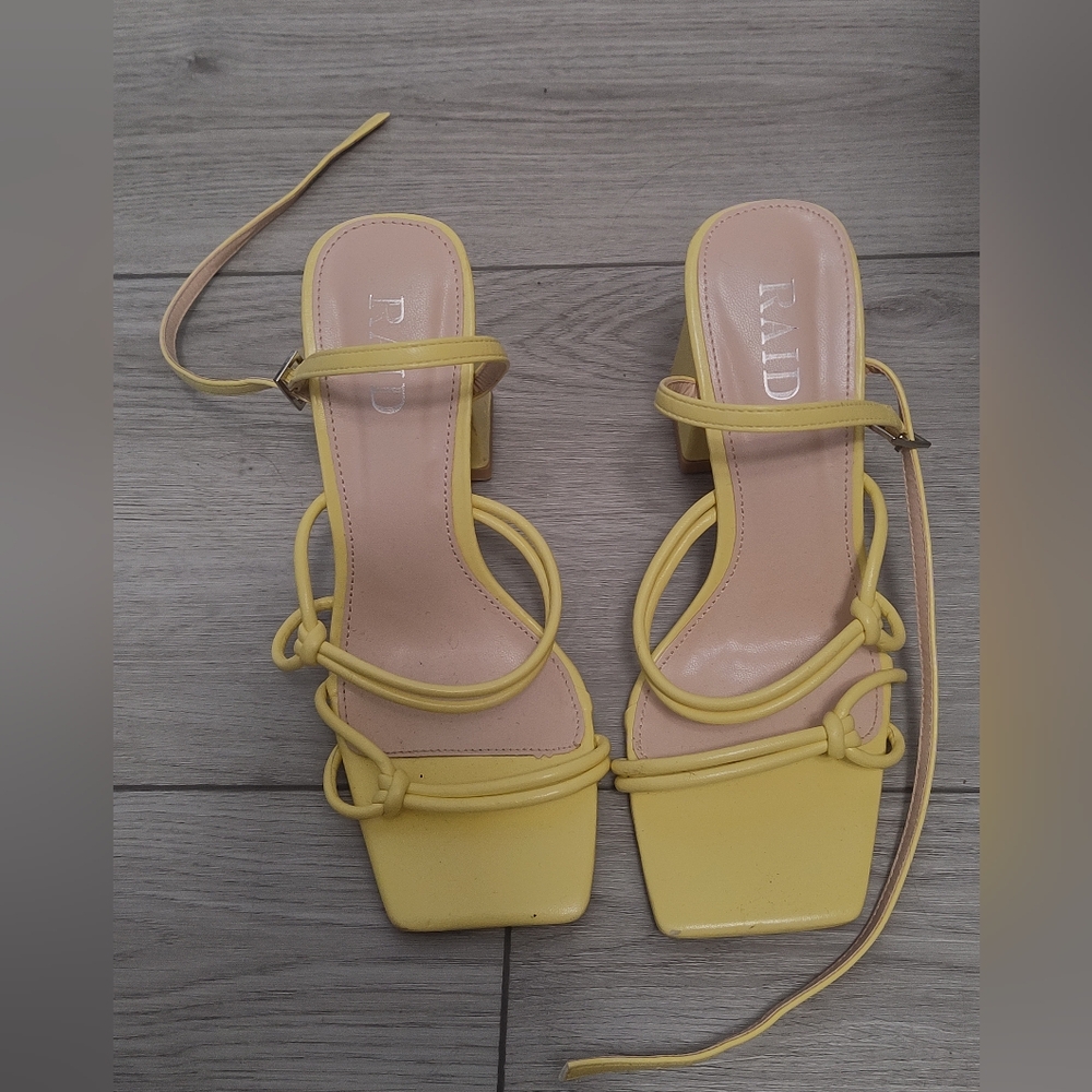 Raid Yellow Strappy Heels